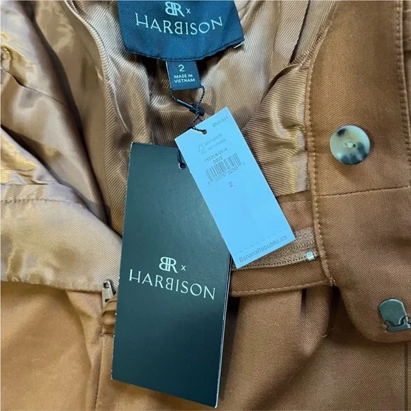 NWT Banana Republic x Harbison High Waist Pleated Safari Suit Pant Brown size 2 - Picture 12 of 16